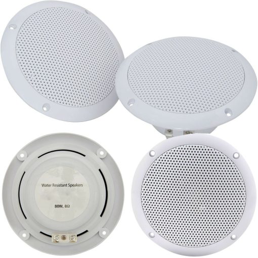 2X Moisture Resistant Ceiling Speakers 80W 8Ohm 5" Kitchen Bathroom 2 Way Loud