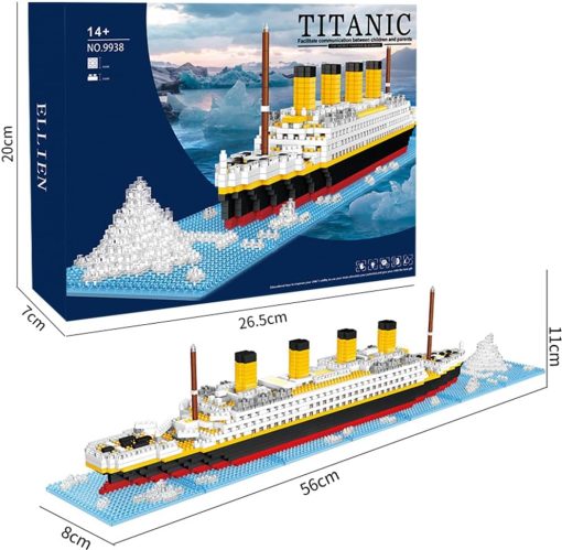 Titanic Micro Mini Building Blocks Set, 1706Pcs 3D Titanic Model Building Set Blocks