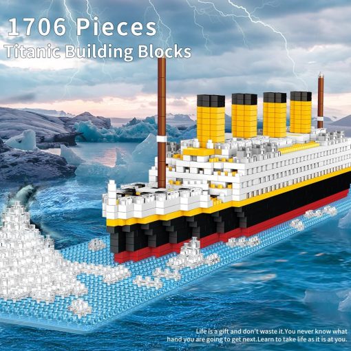 Titanic Micro Mini Building Blocks Set, 1706Pcs 3D Titanic Model Building Set Blocks