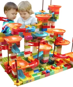 77-308PCS Marble Race Run Big Block Compatible Duploed Building