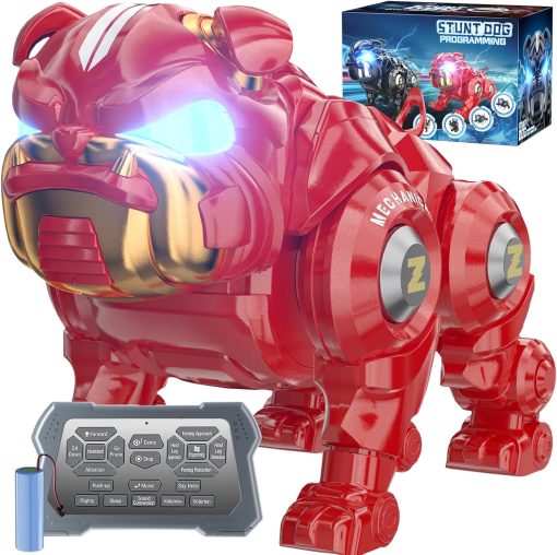 Remote Control Robot Dog Toys For Boys, Rechargeable Programmable Stunt Robot Dog With Singing, Dancing And Touch Functions For Boys Ages 3 4 5 6 7 8 9 10+ Christmas & Birthday Gifts (Black)