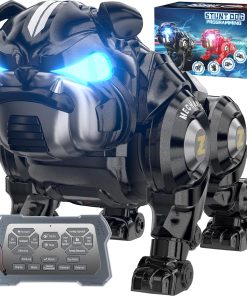 Remote Control Robot Dog Toys For Boys, Rechargeable Programmable Stunt Robot Dog With Singing, Dancing And Touch Functions For Boys Ages 3 4 5 6 7 8 9 10+ Christmas & Birthday Gifts (Black)