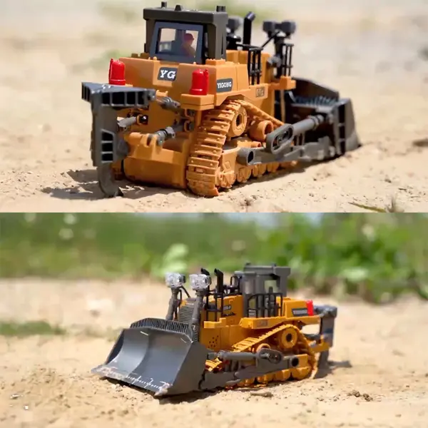 9 Channels Remote Control Bulldozer, 2.4Ghz Rc Construction Vehicle Truck Toys2