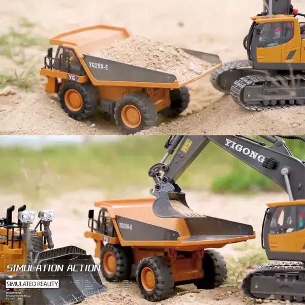 9 Channels Remote Control Bulldozer, 2.4Ghz Rc Construction Vehicle Truck Toys4