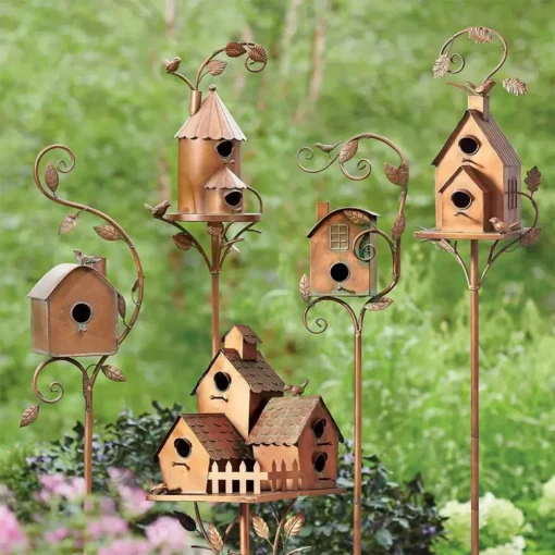 Birdhouse Garden Stakes5