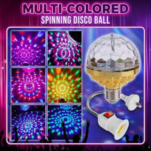 Colorful Rotating Magic Ball Light - LED Disco Ball Light for Home and Dance Parties - Strobe Effect