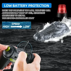 Crocodile Head Remote Control Boat - Low voltage protection