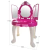 Glamour Mirror Makeup Dressing Table Stool Playset Toy Vanity Light & Music 1