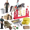 Horse Stable Playset,Horse Toys With Rider, Farm Animal Figurines Barn Toys2