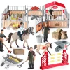 Horse Stable Playset,Horse Toys With Rider, Farm Animal Figurines Barn Toys5