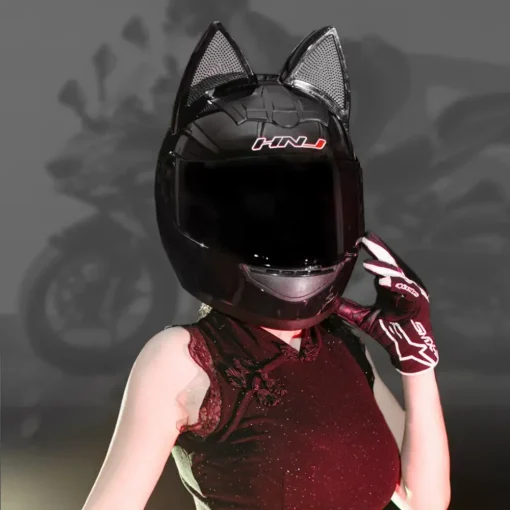 Removable Cat Ear Motorcycle Helmet