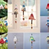 Set 3 Ceramic Bird Wind Chime Song Bell Garden Yard Home Decoration4