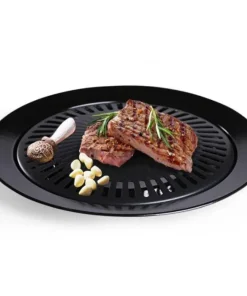 Smokeless Stovetop Grill Indoor BBQ, Stainless Steel with Double Coated Non Stick Surface