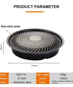 Smokeless Stovetop Grill Indoor BBQ, Stainless Steel with Double Coated Non Stick Surface7