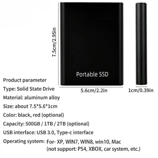 Ssd External Hard Disk Hard Drive 500Gb, 1TB, 2TB5