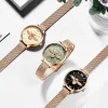 Stylish 3D Bee Women Quartz Watches Stainless Steel Mesh Band 3