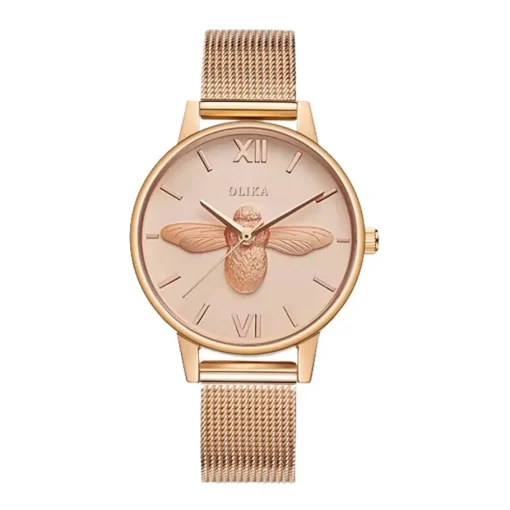 Stylish 3D Bee Women Quartz Watches Stainless Steel Mesh Band 4