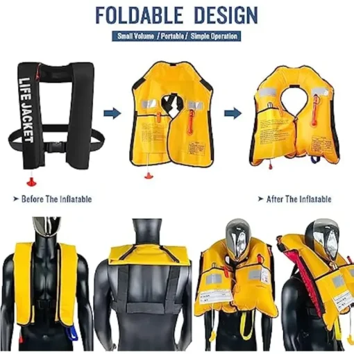 Swimming Life Vest Fishing Jacket 5 Sec Automatic Inflatable Survival13