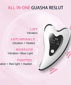 Electric Gua Sha Face Massager For Wrinkles, Puffiness, Double Chin, Tension Relief, Heated & Vibration