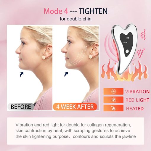 Electric Gua Sha Face Massager For Wrinkles, Puffiness, Double Chin, Tension Relief, Heated & Vibration