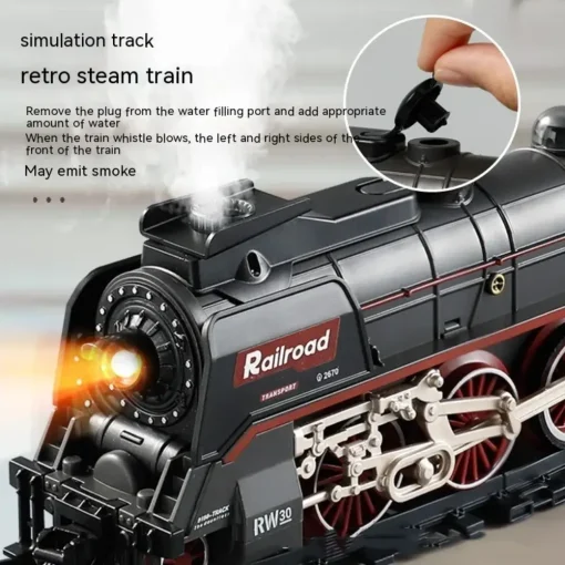 Train Set, Electric Spray Train Track, Steam Sound Train Model, Electric Train Set6