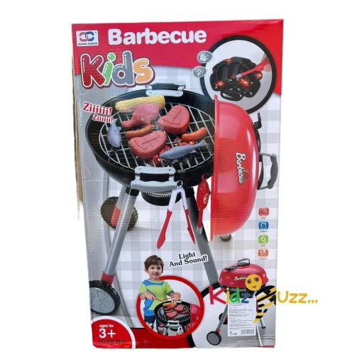 Red Barbeque Play Set Toy For Kids Pretend Play