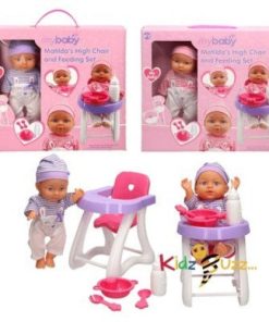 30Cm Doll With High Chair And Accessories Toy For Kids