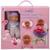 30Cm Doll With High Chair And Accessories Toy For Kids