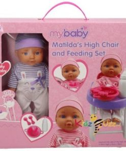 30Cm Doll With High Chair And Accessories Toy For Kids