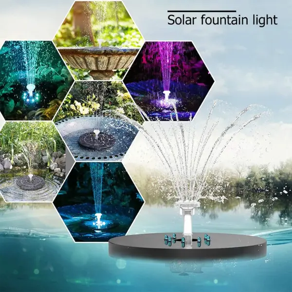 3.5W Solar Fountain Pump With 6 Fountain Water Styles And Led Lights