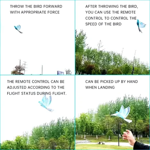 360° Flying RC Bird Toy - 2.4 GHz Remote Control E-Bird