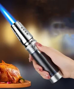 Butane Torch , Fire Dab Torch Lighters Butane Refillable, Windproof Blue Jet Flame Adjustable For Desserts Baking Bbq, Desserts Baking Bbq