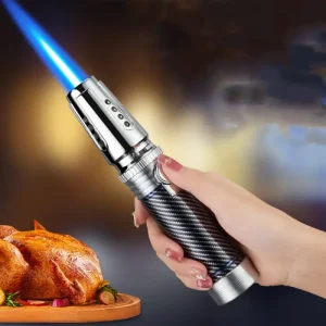 Butane Torch , Fire Dab Torch Lighters Butane Refillable, Windproof Blue Jet Flame Adjustable For Desserts Baking Bbq, Desserts Baking Bbq