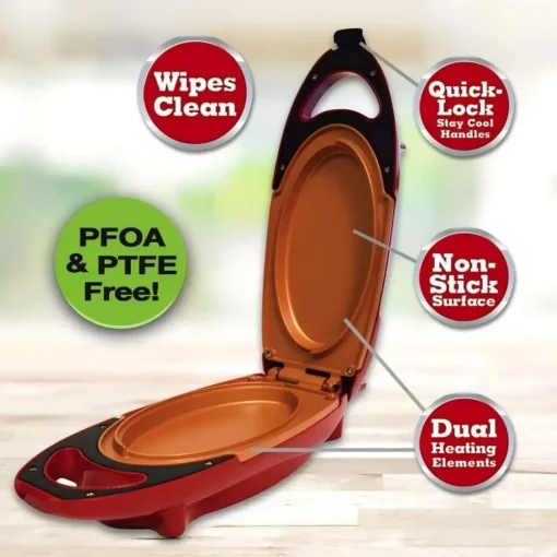 Double-Coated Non Stick Copper 5 Minute Cooker Pan4