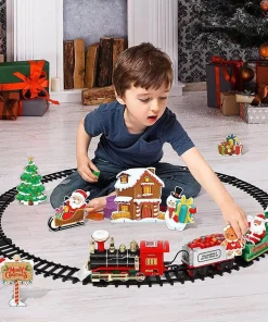 Foreign Trade Electric Christmas Train, Electric Sound And Light Can Hang Christmas Tree Christmas Rail Car, Christmas Gift Toys Peripheral Products Christmas Decor Gift For Christmas Thanksgiving4