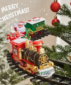 Foreign Trade Electric Christmas Train, Electric Sound And Light Can Hang Christmas Tree Christmas Rail Car, Christmas Gift Toys Peripheral Products Christmas Decor Gift For Christmas Thanksgiving9