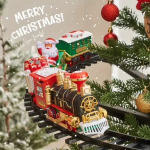 Foreign Trade Electric Christmas Train, Electric Sound And Light Can Hang Christmas Tree Christmas Rail Car, Christmas Gift Toys Peripheral Products Christmas Decor Gift For Christmas Thanksgiving9