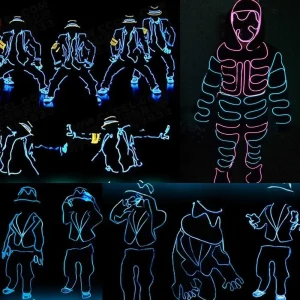 Led Stick Figure Kit - Light Up Stickman Costume For Adults In Assorted Glowing Colors, Christmas Dance Light Car Night Walk Vest4