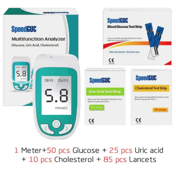 3 In 1 Monitor (Cholesterol-Glucose-Uric Acid) Complete Set Includes Lancing Device And Lancets6