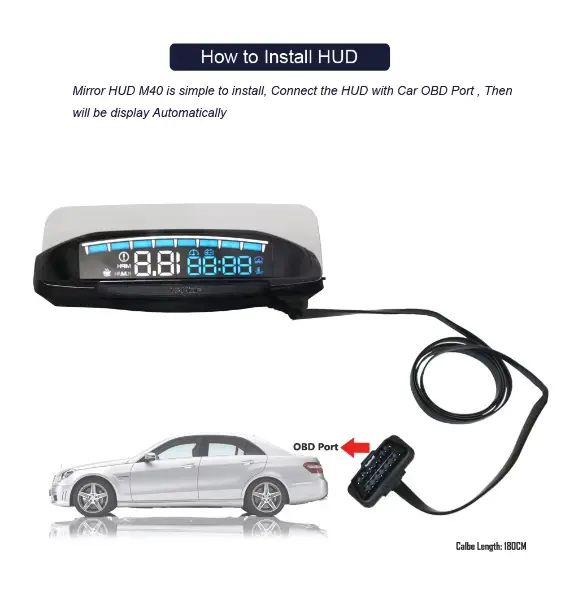 Eanop Hud Mirror 04 Car Head Up Display Obd2 Windshield Speed Projector Security Alarm Water3