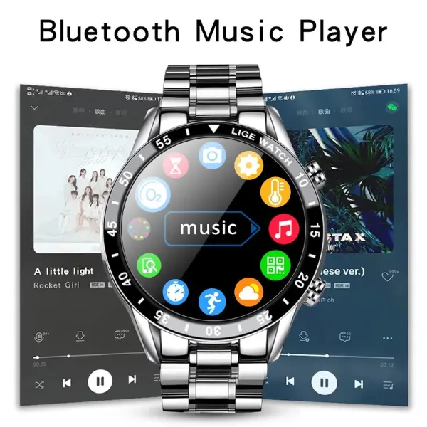 Full Circle Touch Screen Steel Band Luxury Bluetooth Smart Watch9