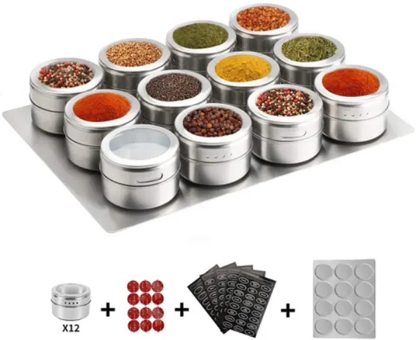 Magnetic Spice Jars With Rack3