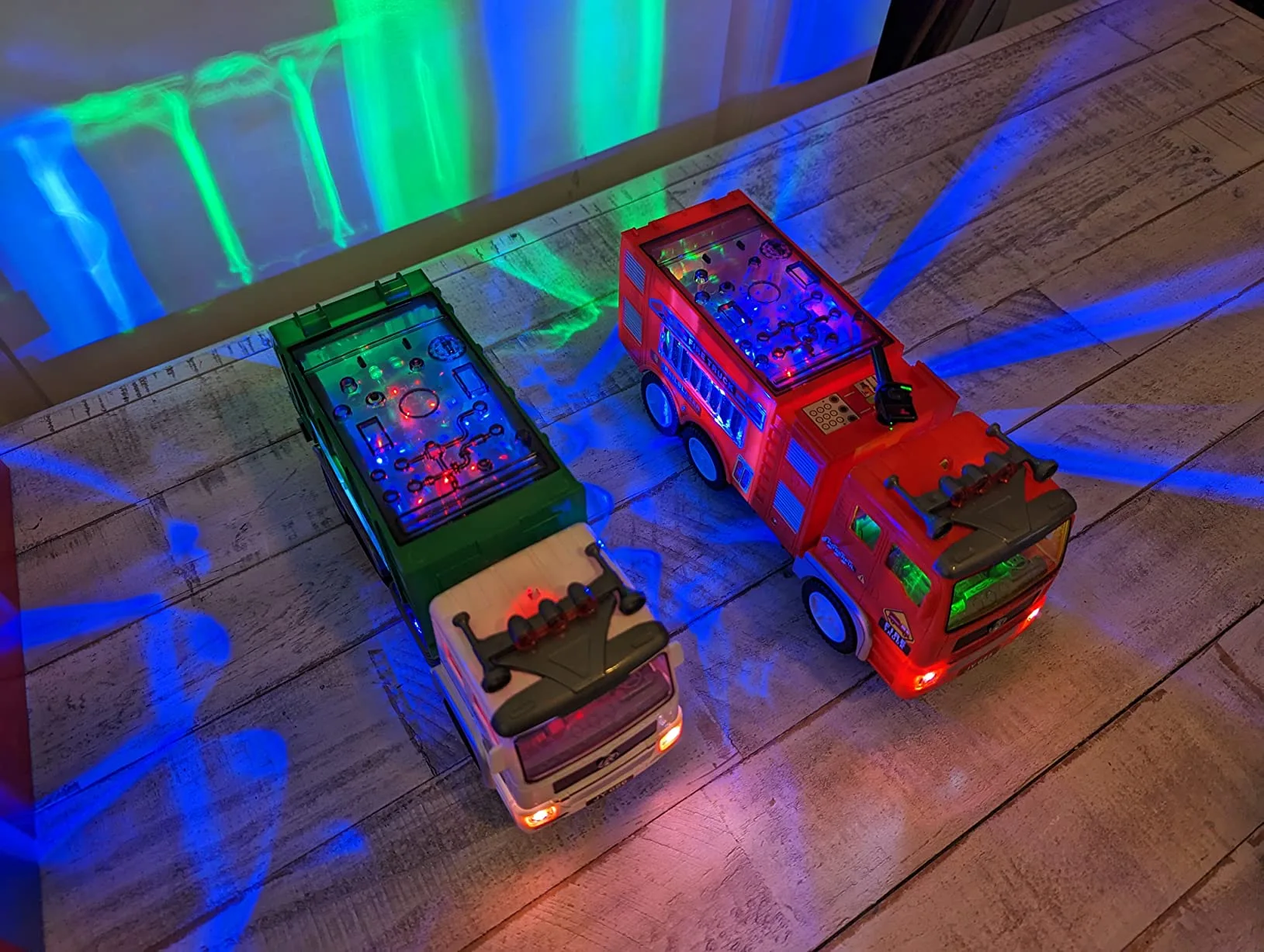 Electric Fire Truck Kids Toy - With Bright Flashing 4D Lights & Real Siren Sounds | Bump And Go Firetruck For Boys | Automatic Steering On Contact | Fire Engine Toy Trucks For Imaginative Play photo review