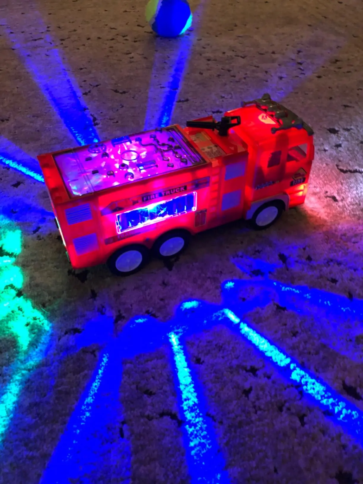 Electric Fire Truck Kids Toy - With Bright Flashing 4D Lights & Real Siren Sounds | Bump And Go Firetruck For Boys | Automatic Steering On Contact | Fire Engine Toy Trucks For Imaginative Play photo review