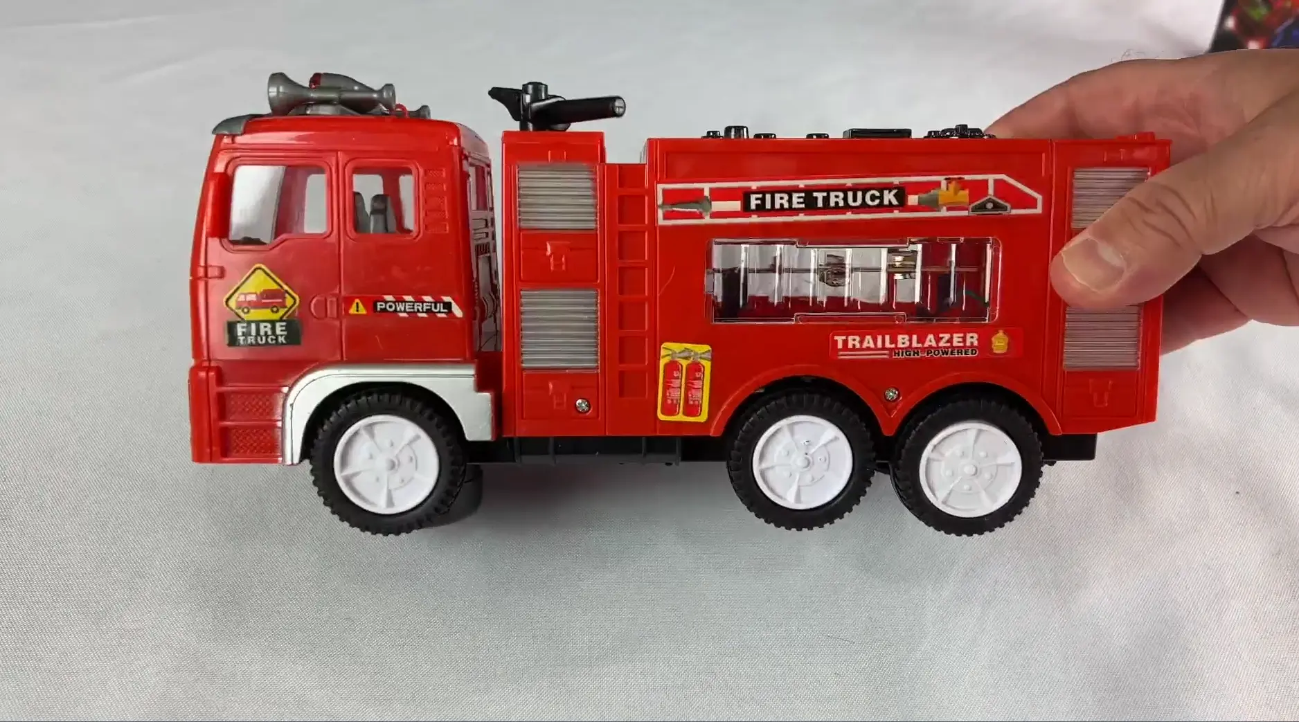 Electric Fire Truck Kids Toy - With Bright Flashing 4D Lights & Real Siren Sounds | Bump And Go Firetruck For Boys | Automatic Steering On Contact | Fire Engine Toy Trucks For Imaginative Play photo review