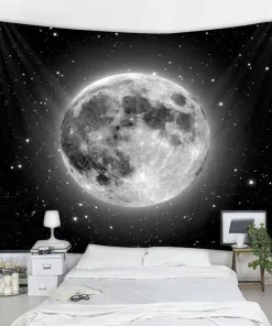 Moon Painting Wall Art Canvas - Moonrise At Sea Ocean Framed Pictures For Living Room Decorations 300cmx200cm Home Office Modern Landscape Poster Nature Print Ready To Hang Bedroom Bathroom Artwork1