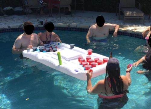 28 Cup Holder Inflatable Pool Beer Pong Table , Pool Pong photo review