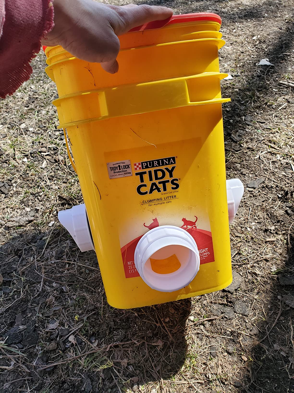 Diy Chicken Feeder, No Waste Chicken Feeder With Rat Stopper Caps With 4 Ports And 1 Hole Saw, Rain Proof And Insect Proof, For Barrels Boxes, Troughs photo review