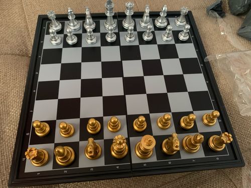 Chess Set With High Quality Chessboard Gold Silver photo review