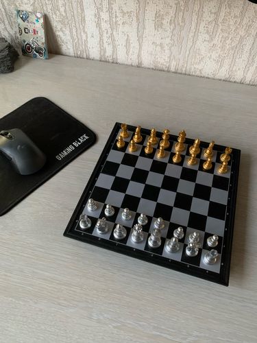 Chess Set With High Quality Chessboard Gold Silver photo review